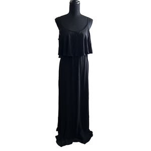 NWT Women's Show Me Your Mumu Caitlin Ruffle Maxi Dress, Size S, Black